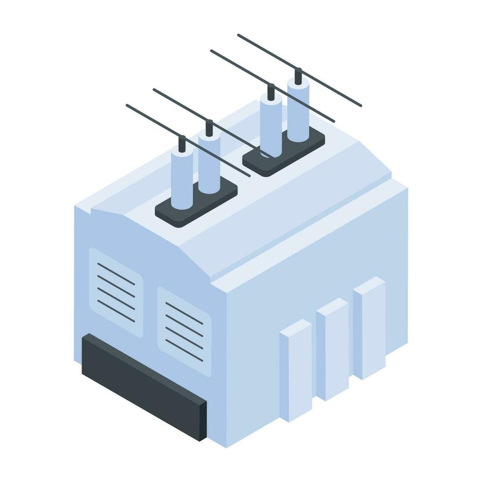 isometrische icoon van accu rek vector