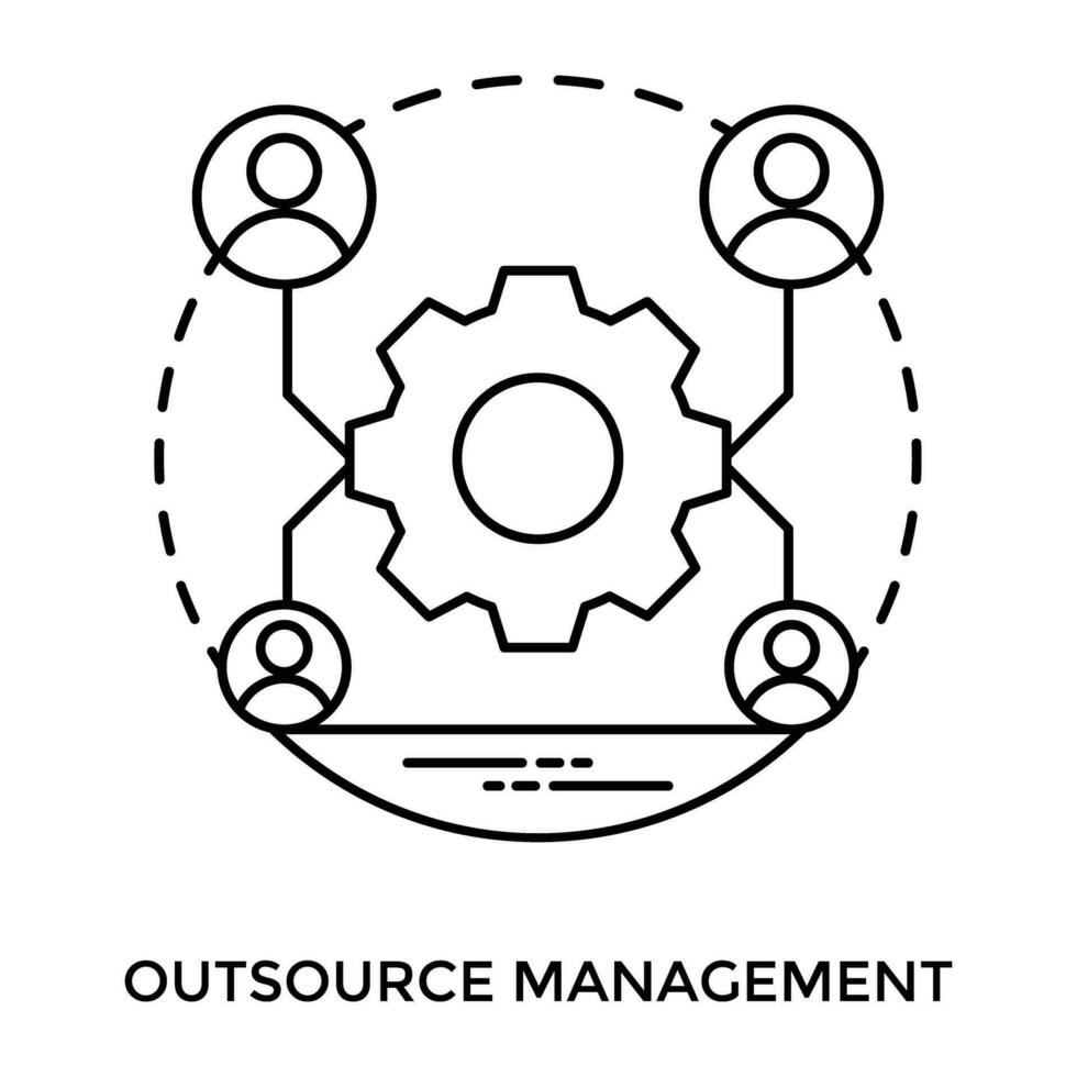 tandrad beheren door sommige profielen naar symboliseren uitbesteden beheer icoon vector
