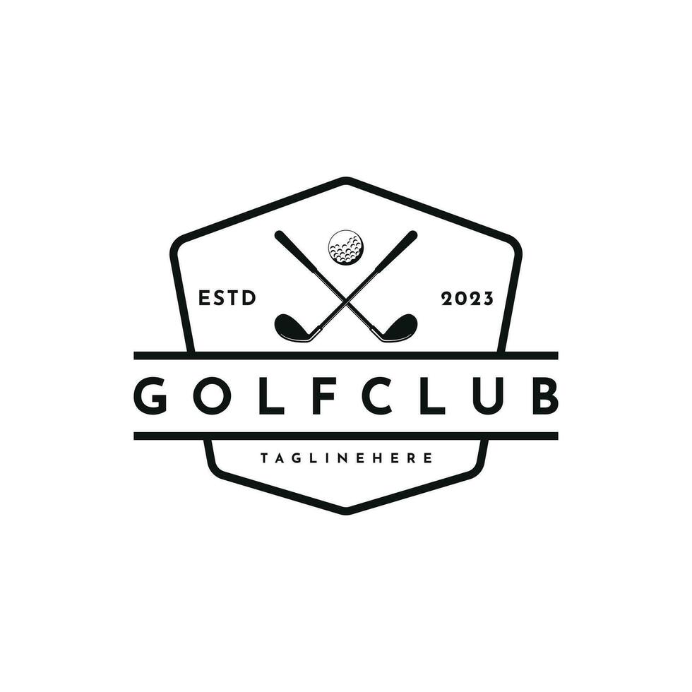 wijnoogst retro golf sport logo ontwerp idee vector