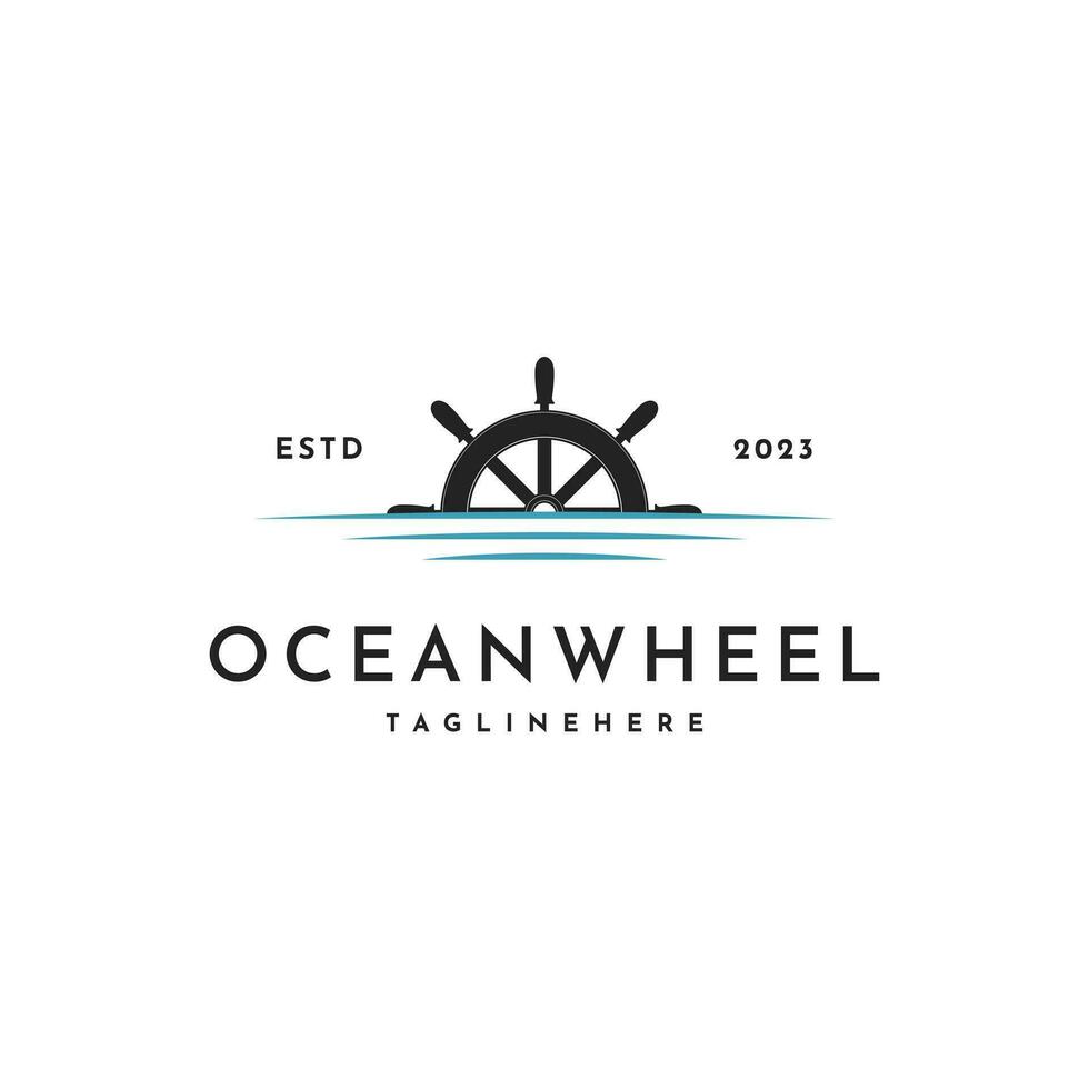 stuurinrichting wiel logo ontwerp, oceaan wiel logo ontwerp ideeën vector