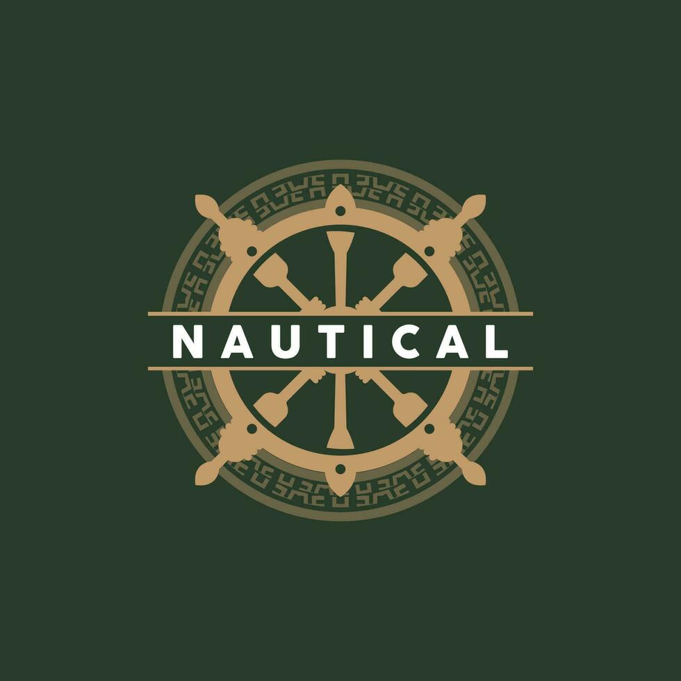 schip roer logo, elegant nautische maritiem vector gemakkelijk minimalistische ontwerp oceaan het zeilen schip