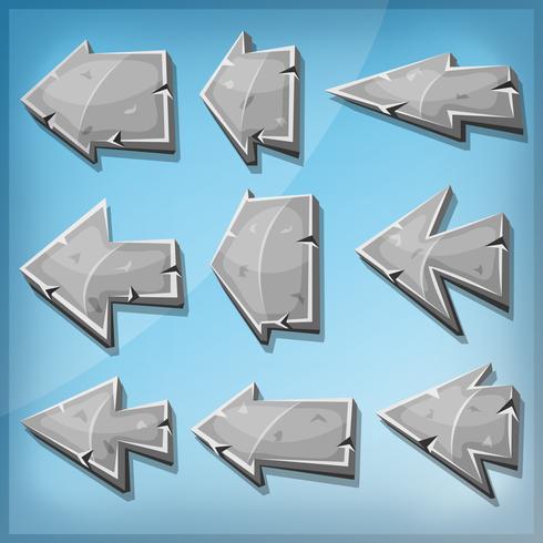 Stone Arrows-tekens voor Ui-spel vector
