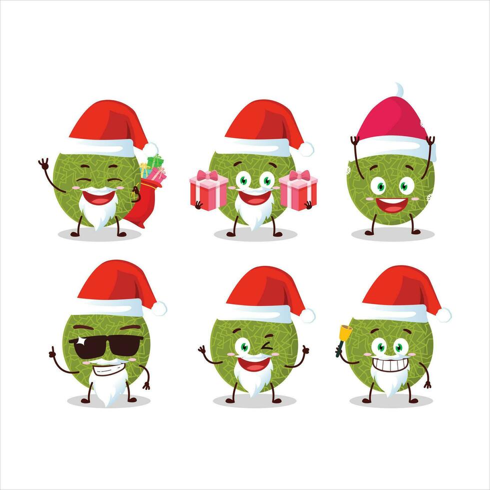 de kerstman claus emoticons met meloen tekenfilm karakter vector