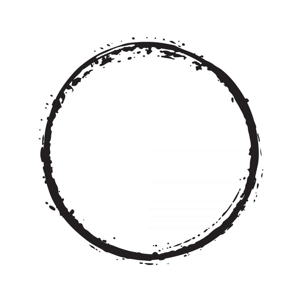 rond frame, grunge getextureerd handgetekend element, vectorillustratie vector