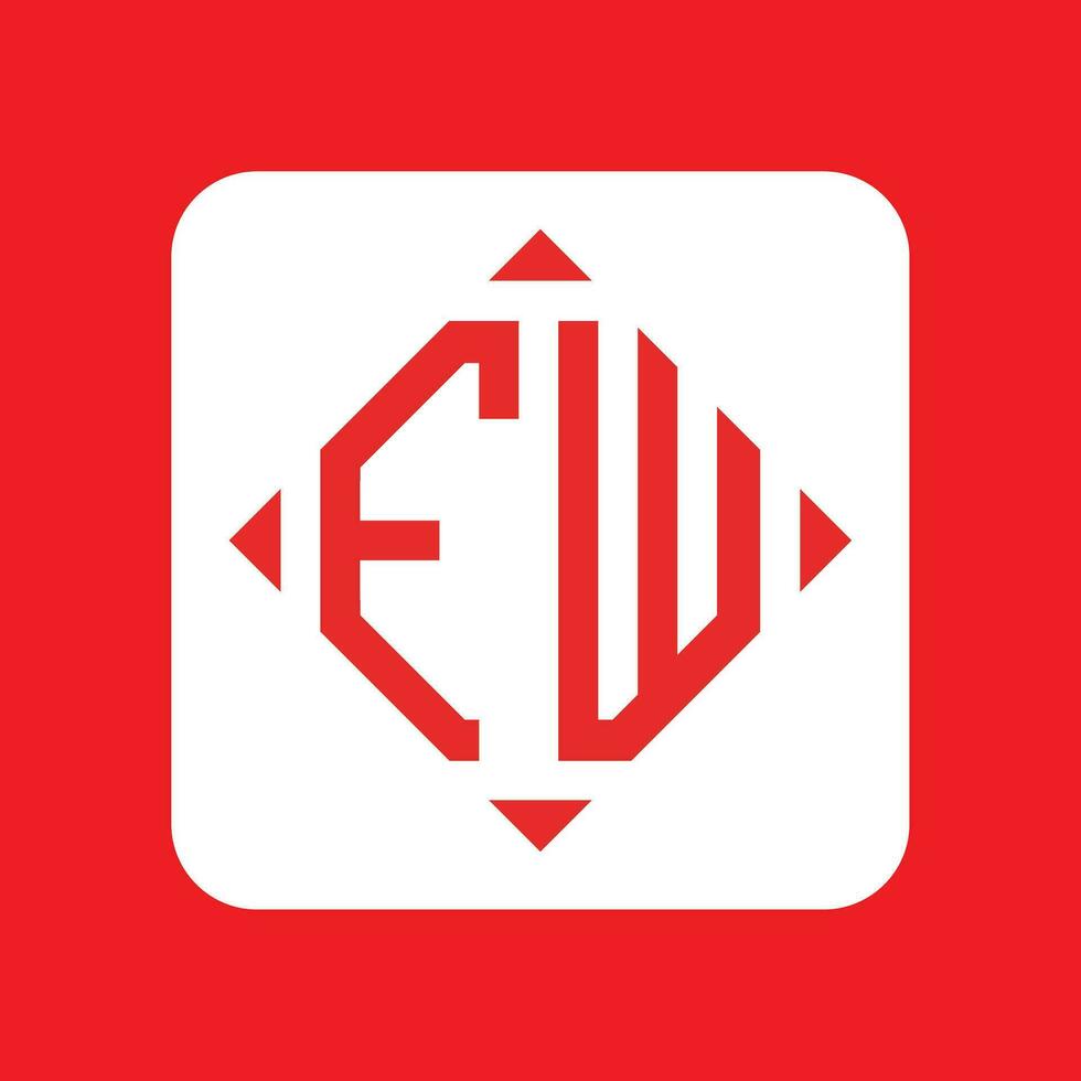 creatief gemakkelijk eerste monogram fw logo ontwerpen. vector