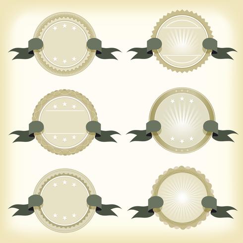 Vintage badges, banners en linten vector