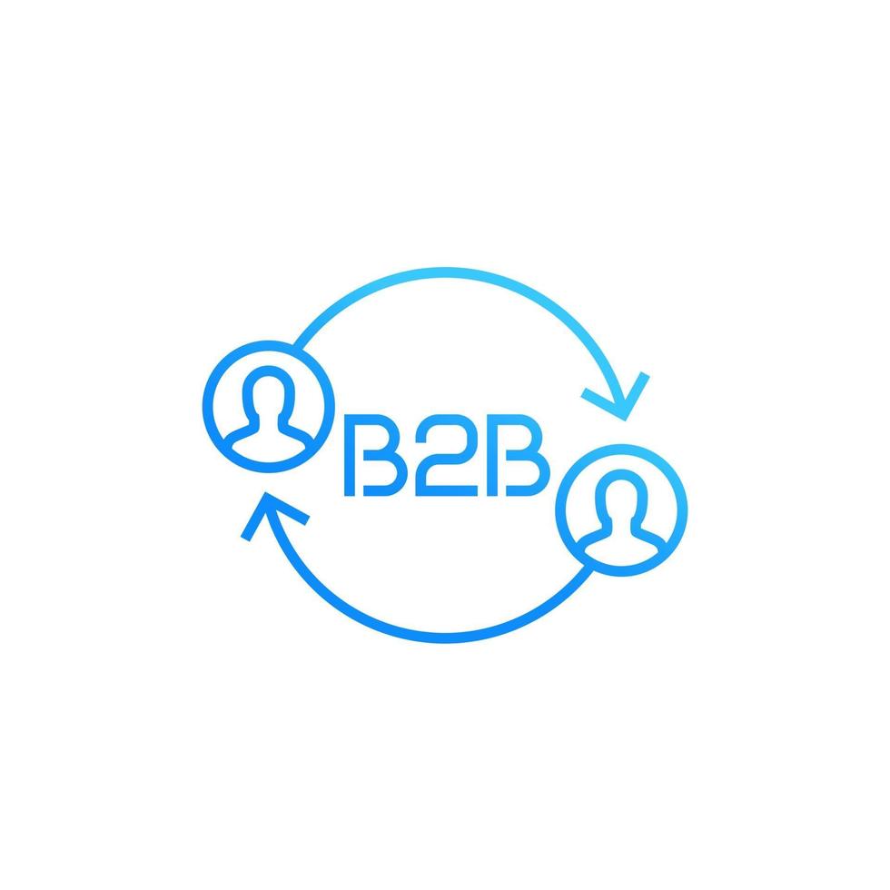 b2b-logo, vectorpictogram op wit vector