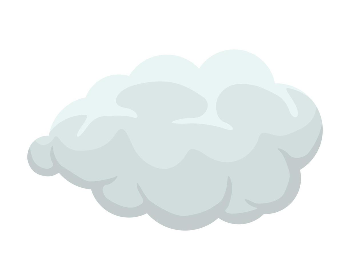 cartoon rook of mist. cumulus explosie komische wolk. platte rokerige vorm vectorillustratie vector