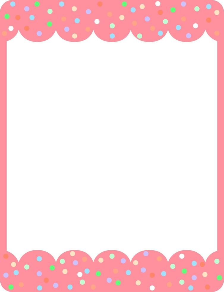 lege roze curl frame sjabloon voor spandoek vector