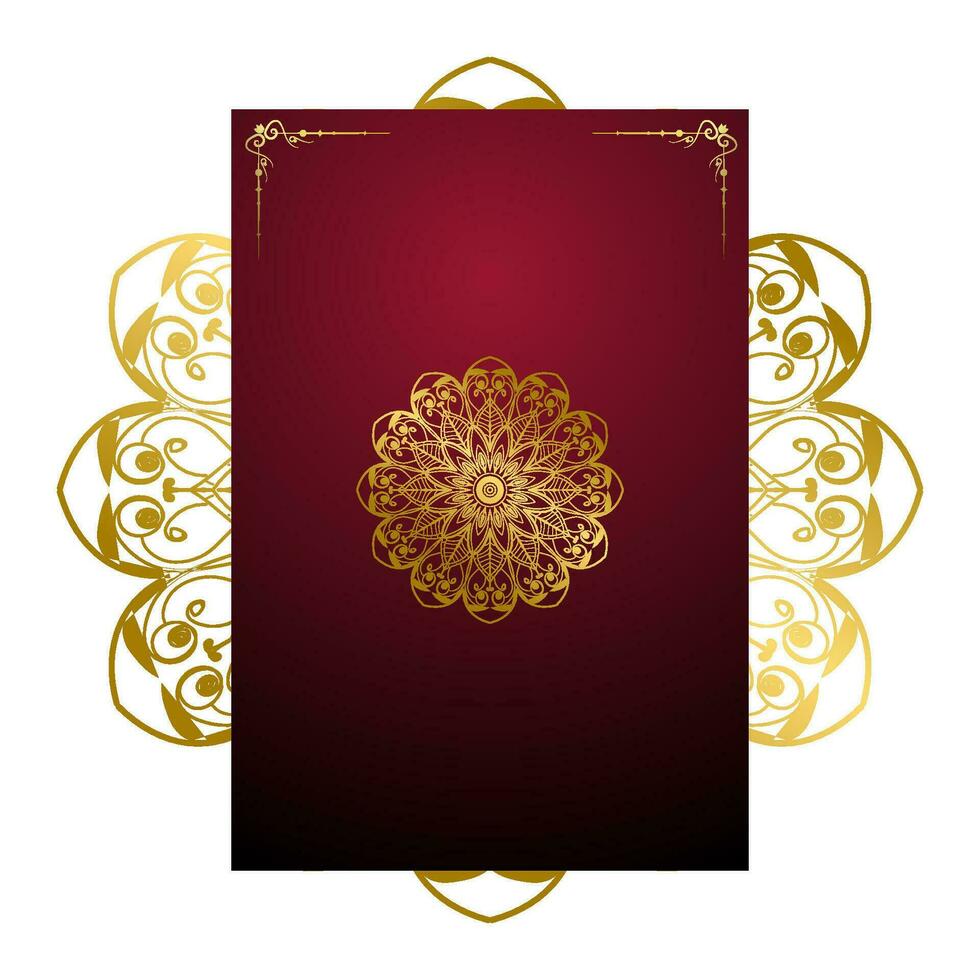 rood luxe achtergrond, met goud mandala ornament vector