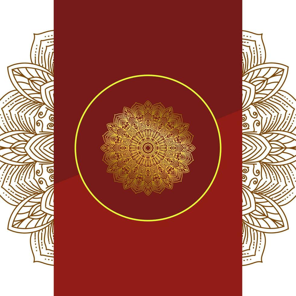 rood luxe achtergrond, met goud mandala ornament vector