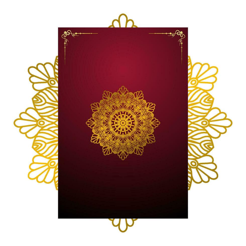 helling achtergrond met gouden mandala ornament vector