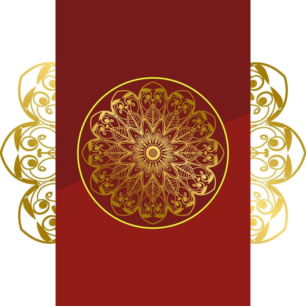 rood luxe achtergrond, met goud mandala ornament vector