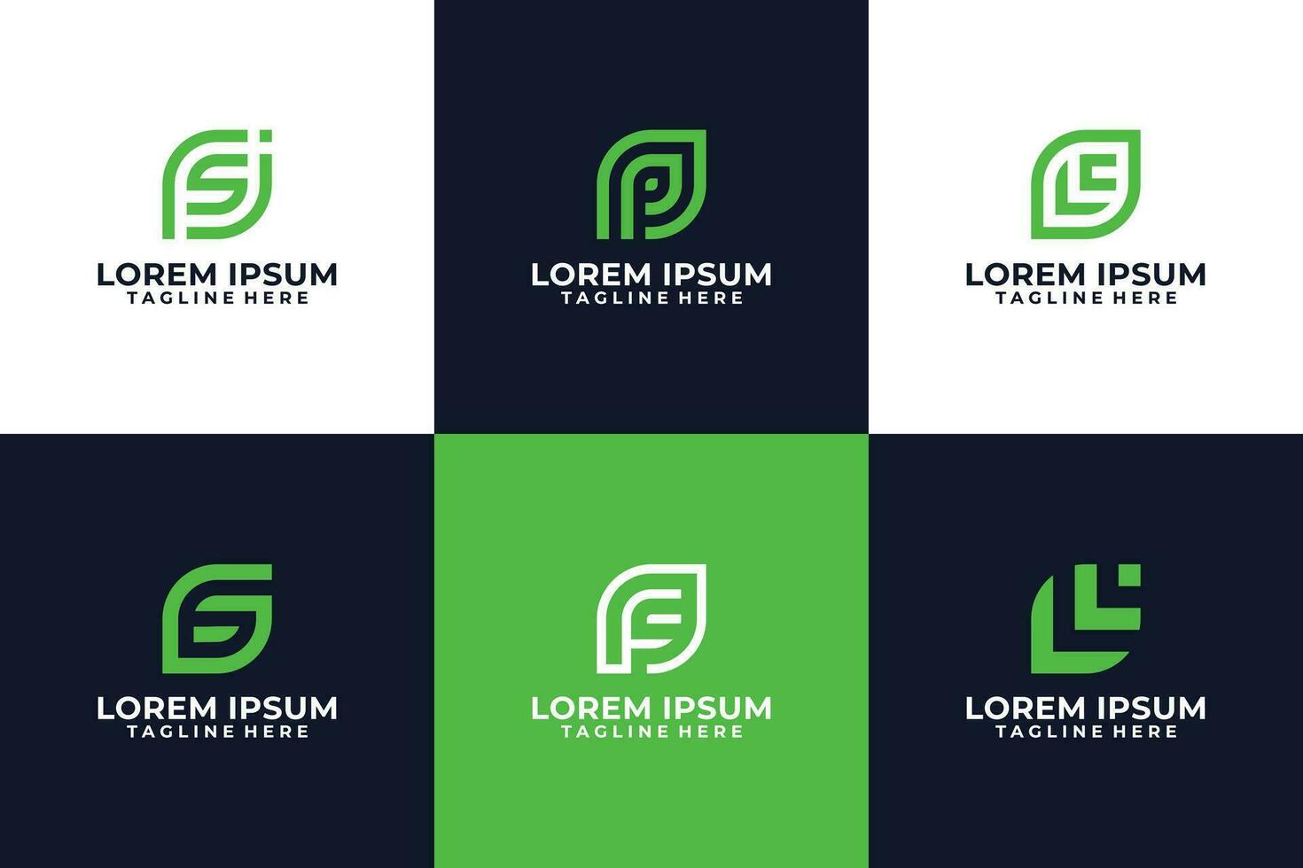 groen blad abstract logo verzameling vector