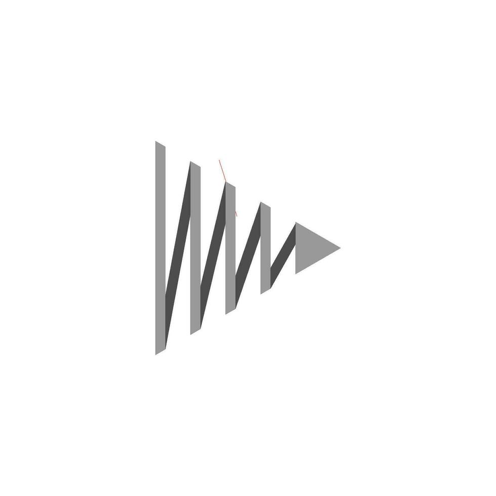 driehoek lint pijl schaduw symbool ontwerp logo vector