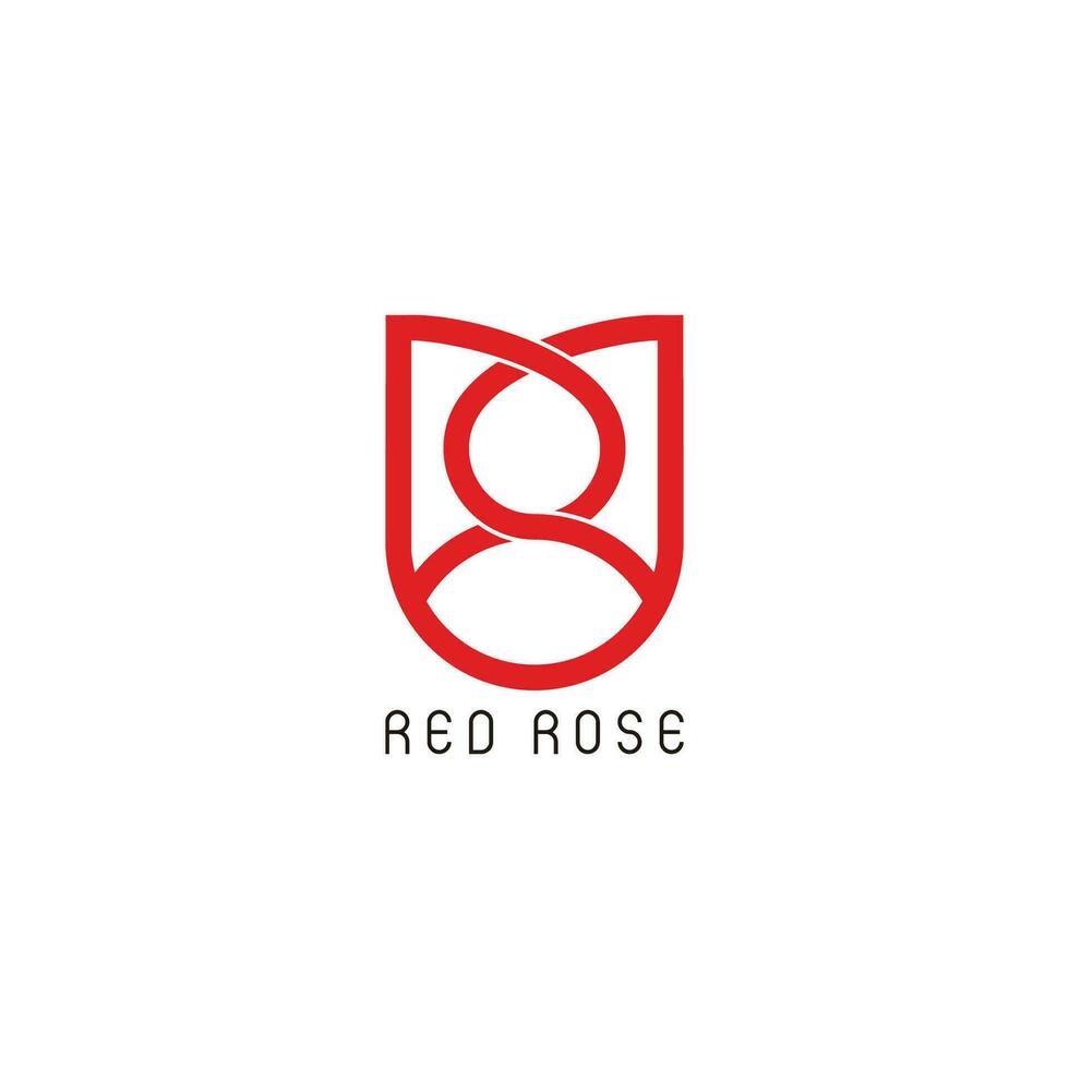 brief pp rood roos gekoppeld overlappen logo vector