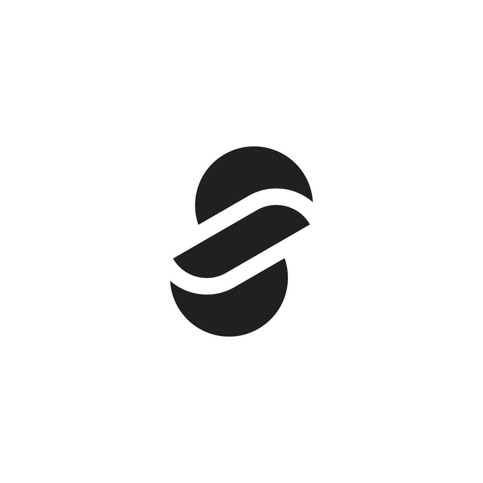 brief s gekoppeld abstract meetkundig ontwerp vlak logo vector