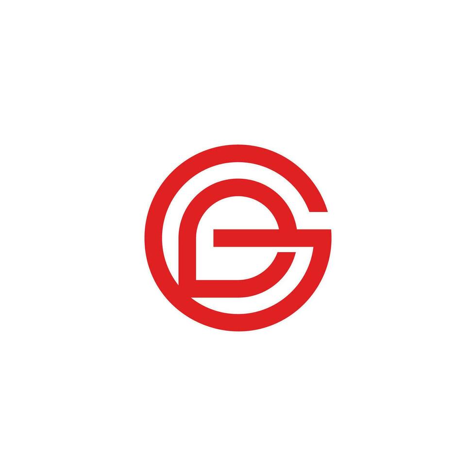 brief ge rood ronde gekoppeld logo vector