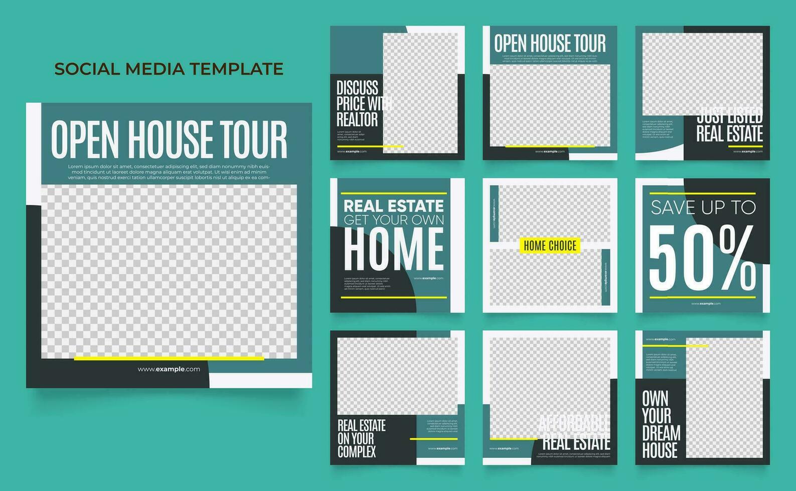 sociale media sjabloon banner huis architectuur service promotie vector