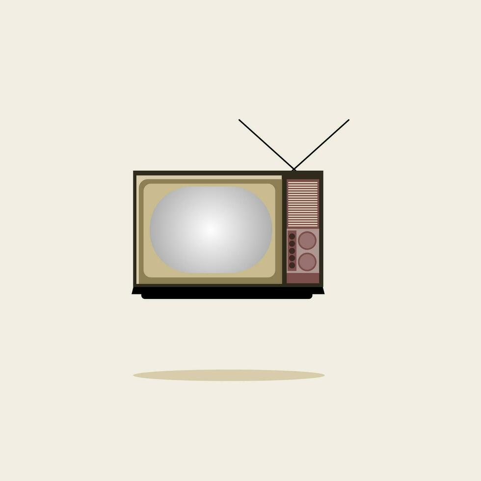 oud school- televisie vector retro analoog vlak ontwerp gemakkelijk bespotten omhoog animatie aantrekkelijk