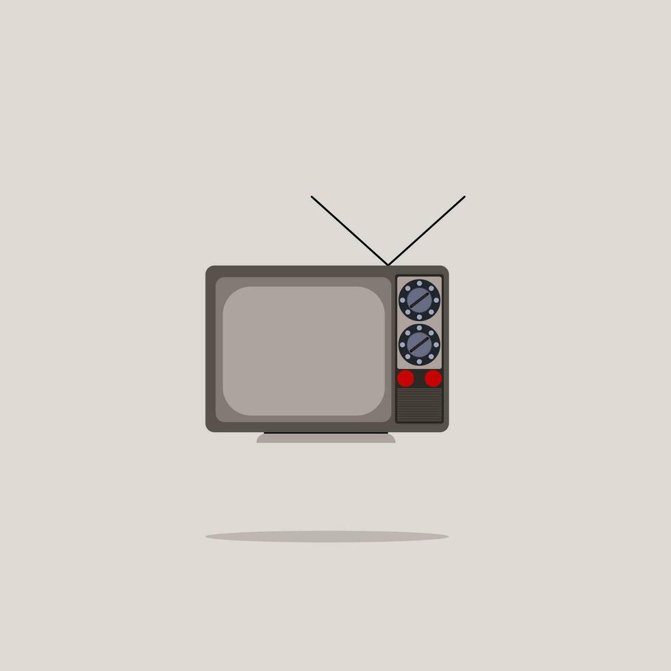 oud school- televisie vector retro analoog vlak ontwerp gemakkelijk bespotten omhoog animatie aantrekkelijk