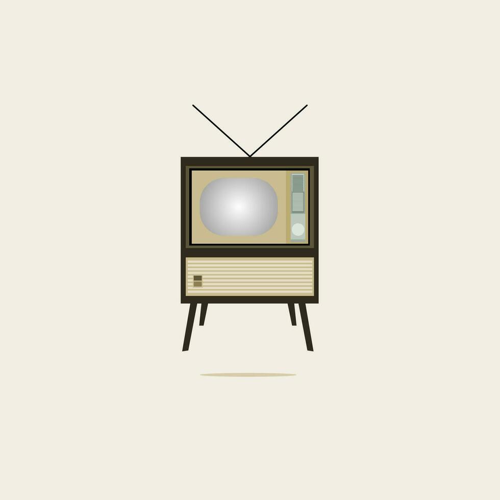 oud school- televisie vector retro analoog vlak ontwerp gemakkelijk bespotten omhoog animatie aantrekkelijk