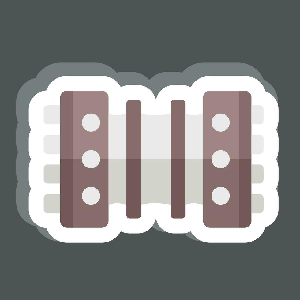 sticker bandoneon. verwant naar Argentinië symbool. gemakkelijk ontwerp bewerkbaar. gemakkelijk illustratie vector