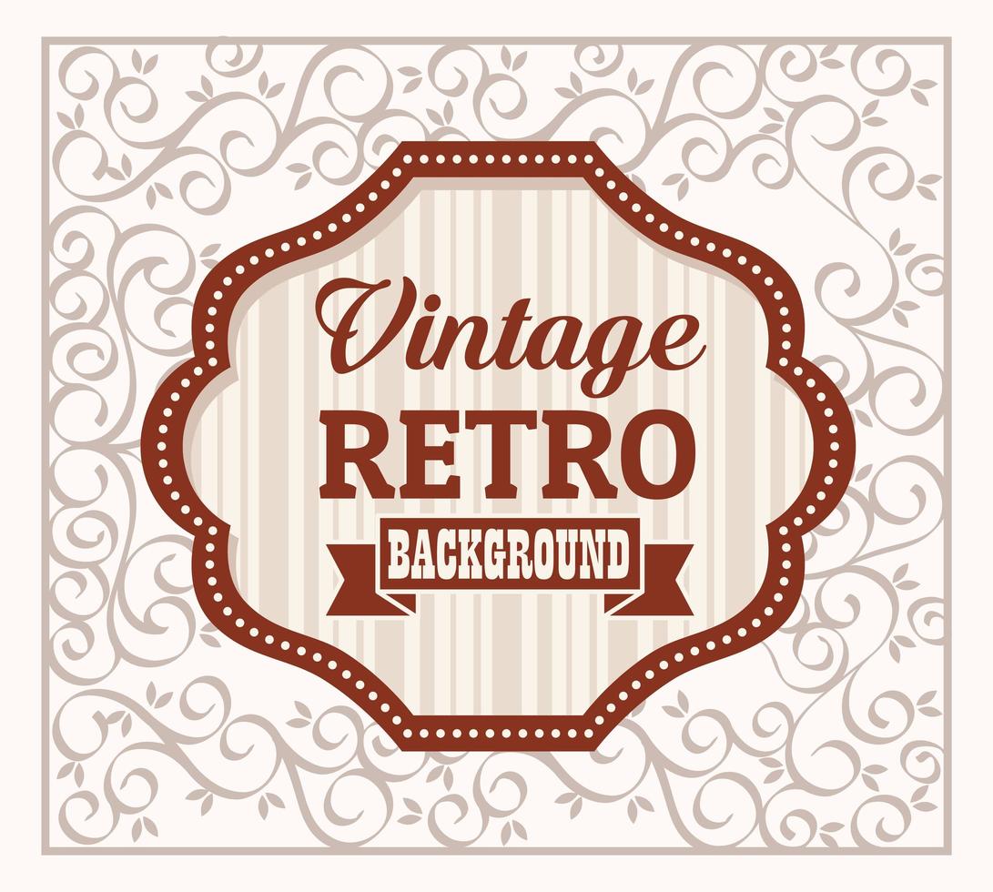 vintage retro banner met elegant houten frame vector