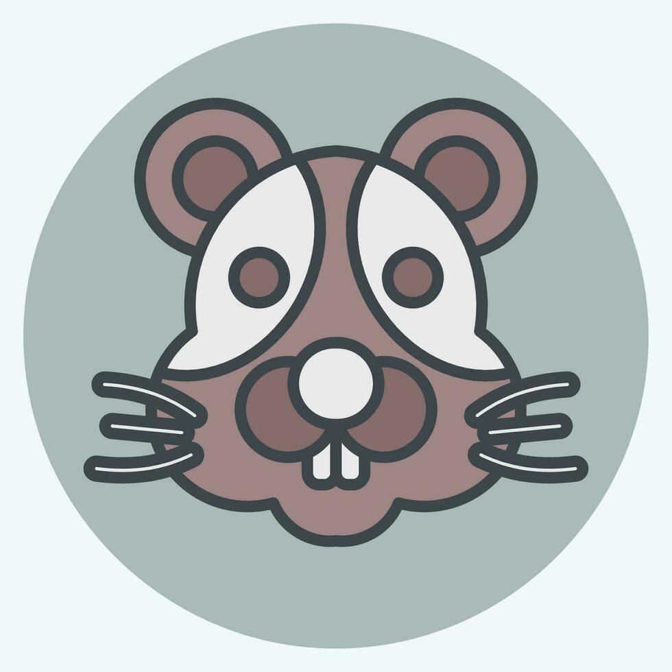 icoon hamster. verwant naar dier symbool. kleur maat stijl. gemakkelijk ontwerp bewerkbaar. gemakkelijk illustratie vector