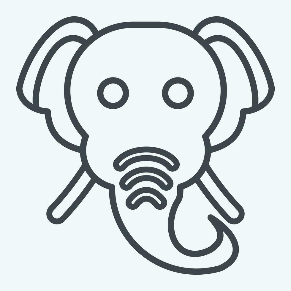 icoon olifant. verwant naar dier symbool. lijn stijl. gemakkelijk ontwerp bewerkbaar. gemakkelijk illustratie vector