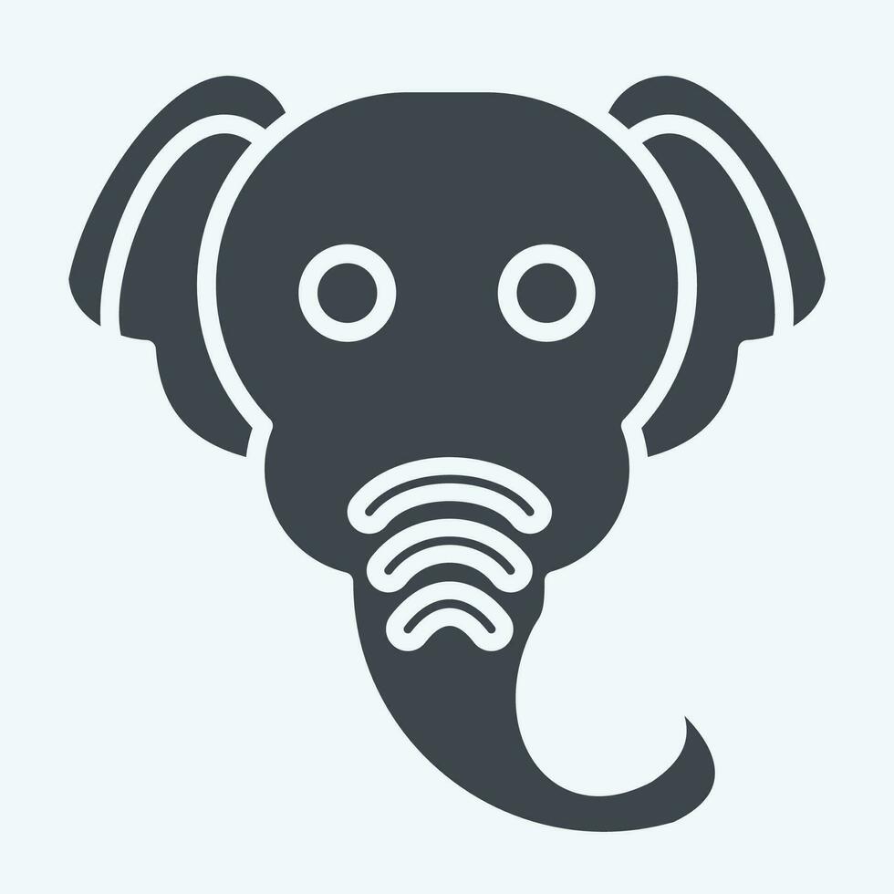 icoon olifant. verwant naar dier symbool. glyph stijl. gemakkelijk ontwerp bewerkbaar. gemakkelijk illustratie vector