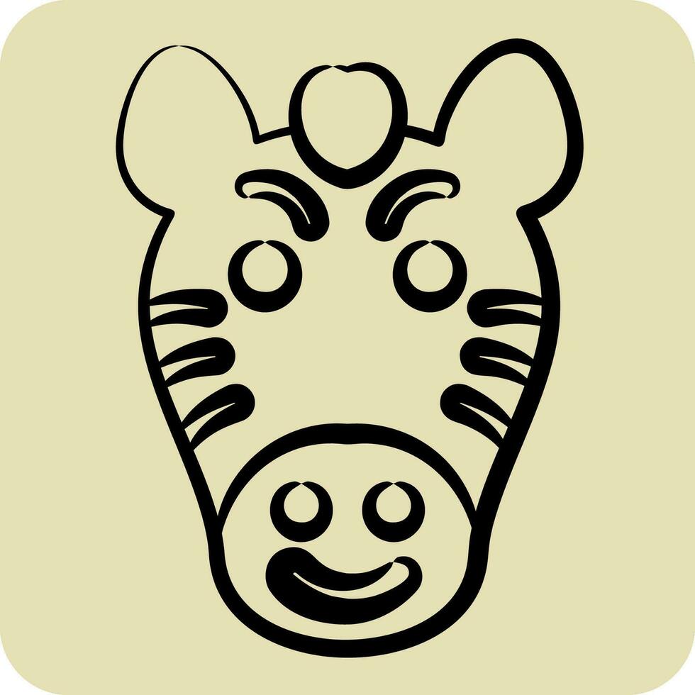 icoon zebra. verwant naar dier symbool. hand- getrokken stijl. gemakkelijk ontwerp bewerkbaar. gemakkelijk illustratie vector