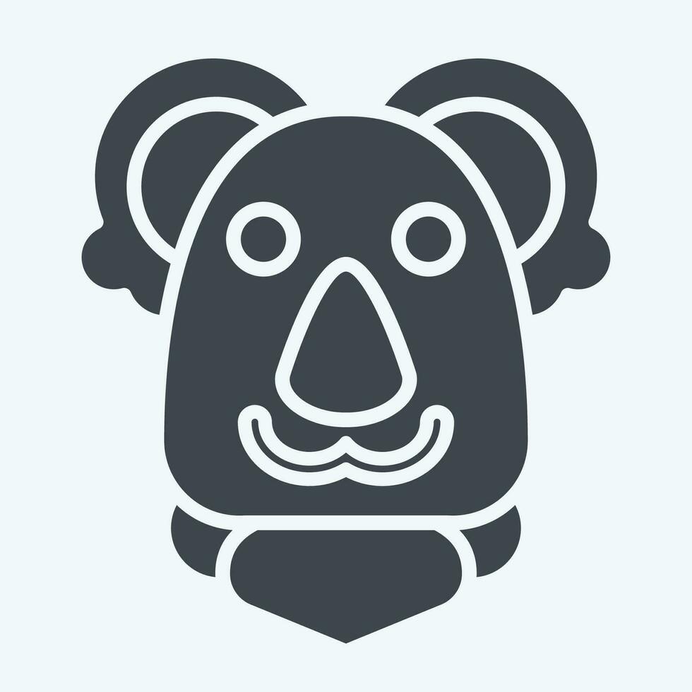 icoon koala. verwant naar dier symbool. glyph stijl. gemakkelijk ontwerp bewerkbaar. gemakkelijk illustratie vector