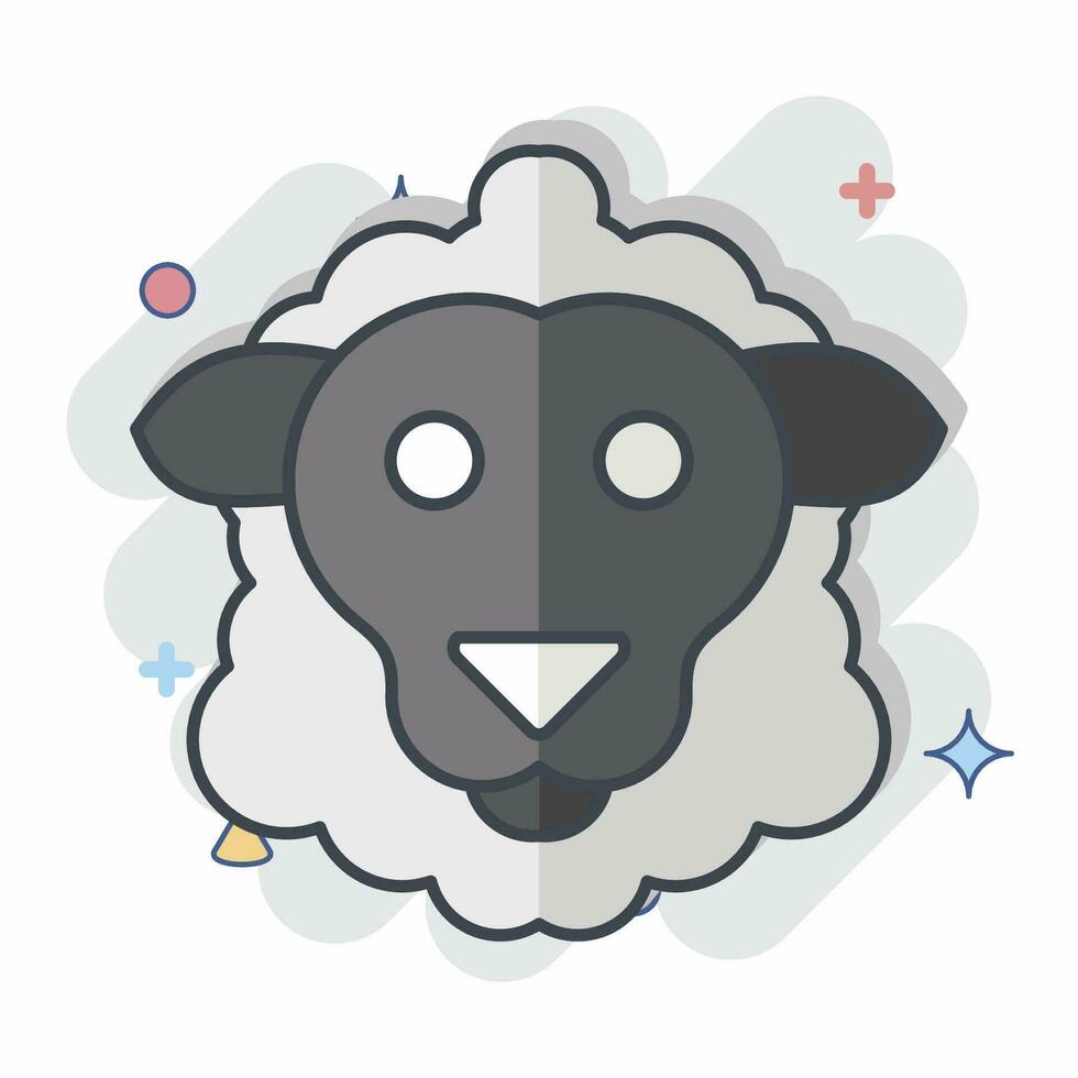 icoon schapen. verwant naar dier symbool. grappig stijl. gemakkelijk ontwerp bewerkbaar. gemakkelijk illustratie vector