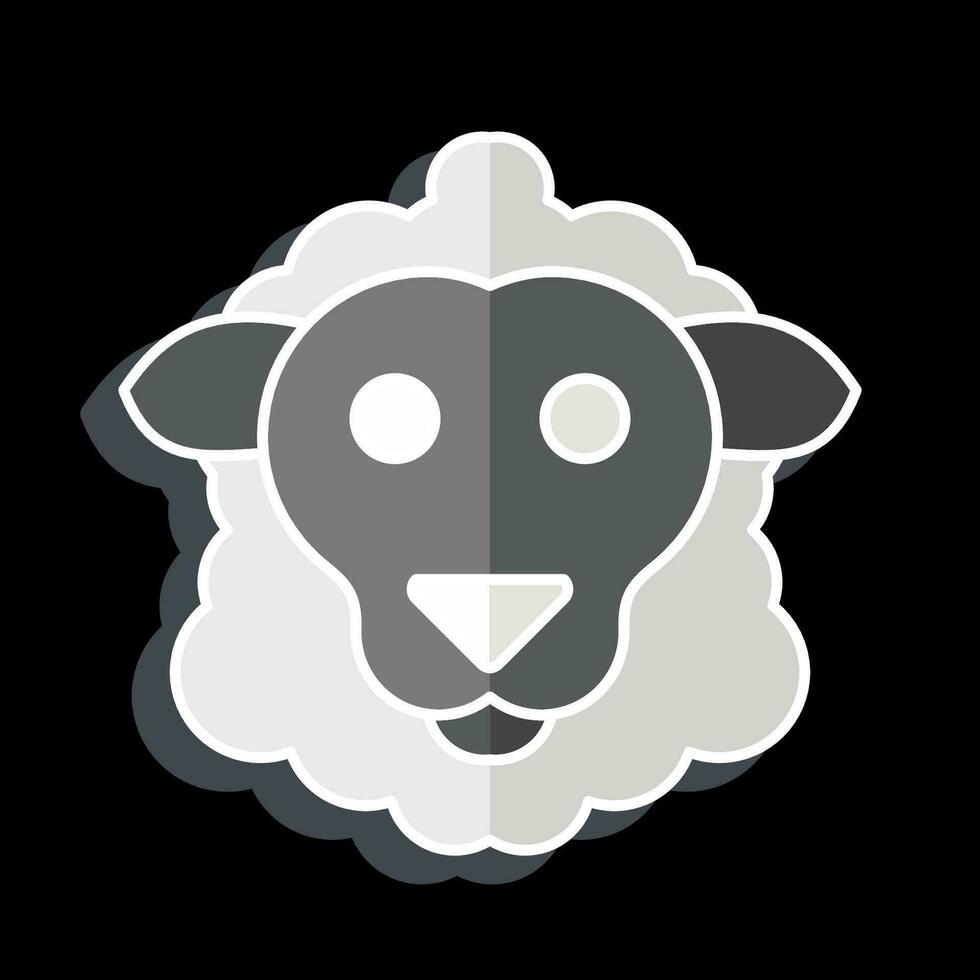 icoon schapen. verwant naar dier symbool. glanzend stijl. gemakkelijk ontwerp bewerkbaar. gemakkelijk illustratie vector