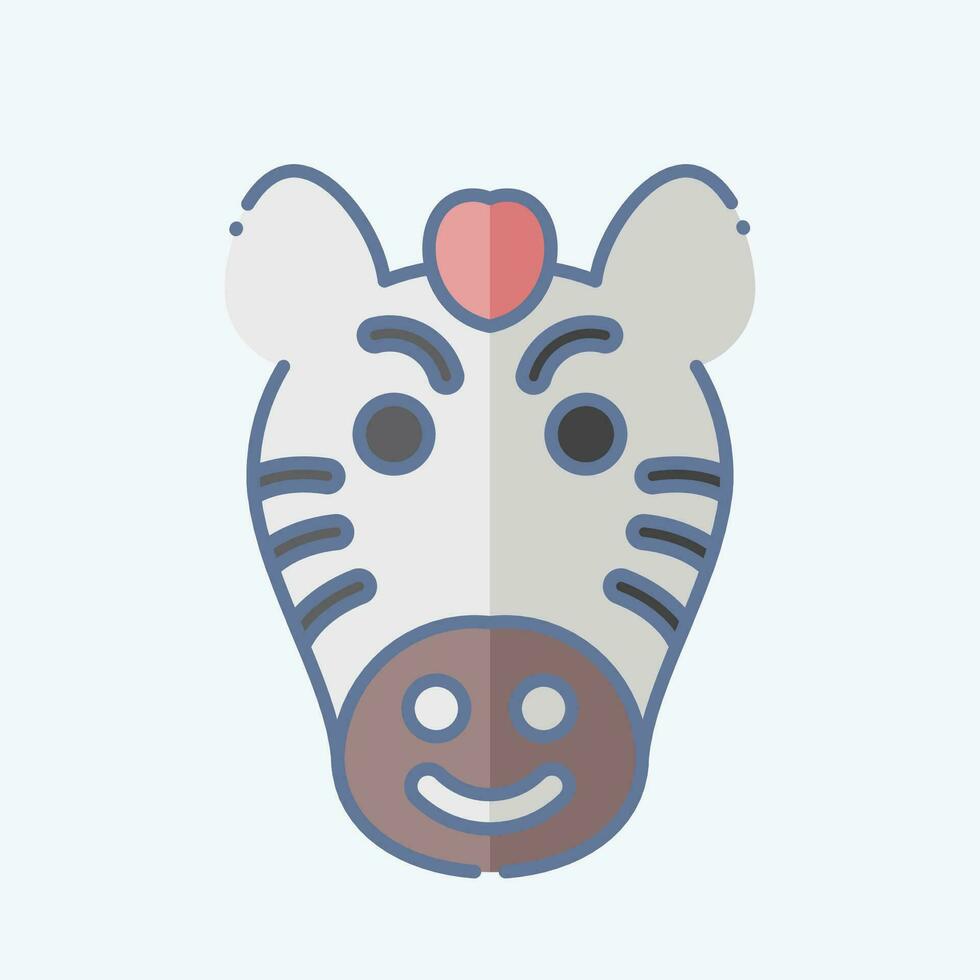 icoon zebra. verwant naar dier symbool. tekening stijl. gemakkelijk ontwerp bewerkbaar. gemakkelijk illustratie vector