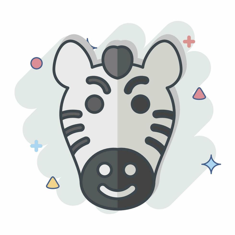 icoon zebra. verwant naar dier symbool. grappig stijl. gemakkelijk ontwerp bewerkbaar. gemakkelijk illustratie vector