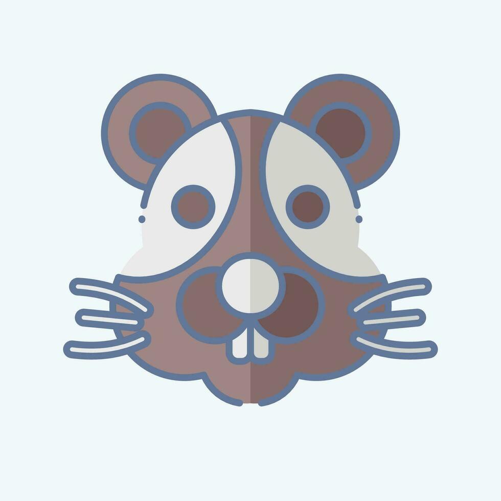 icoon hamster. verwant naar dier symbool. tekening stijl. gemakkelijk ontwerp bewerkbaar. gemakkelijk illustratie vector