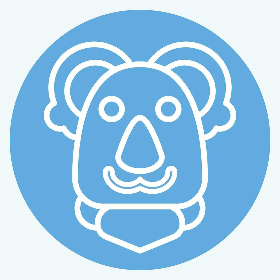 icoon koala. verwant naar dier symbool. blauw ogen stijl. gemakkelijk ontwerp bewerkbaar. gemakkelijk illustratie vector