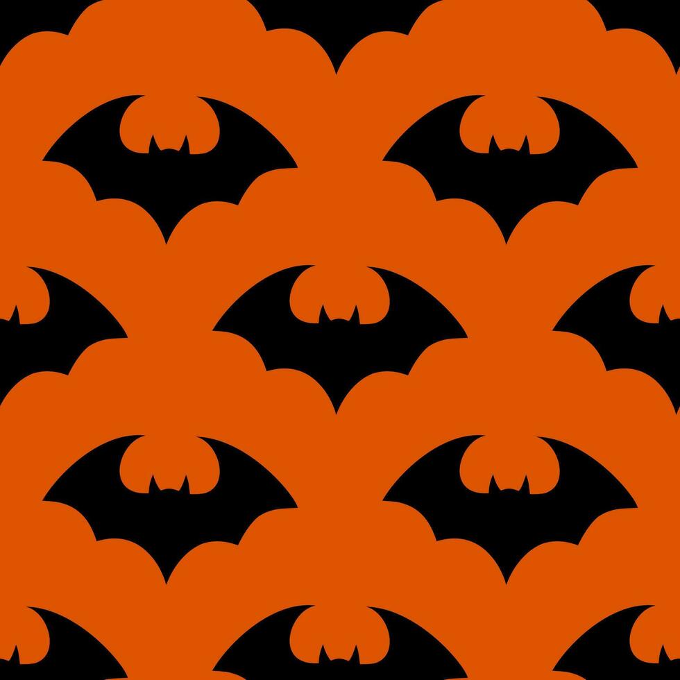 halloween vliegend knuppel. vampier vector knuppel. donker silhouet van vleermuizen vliegend in een vlak stijl. naadloos patroon. halloween achtergrond.