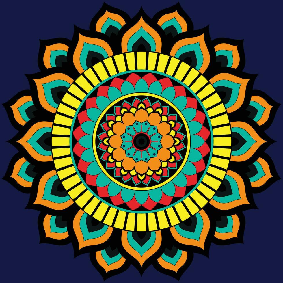 mandala ontwerp. mandale icoon. bohemisch ornament Indisch en decoratie thema. kleurrijk en geïsoleerd ontwerp. vector