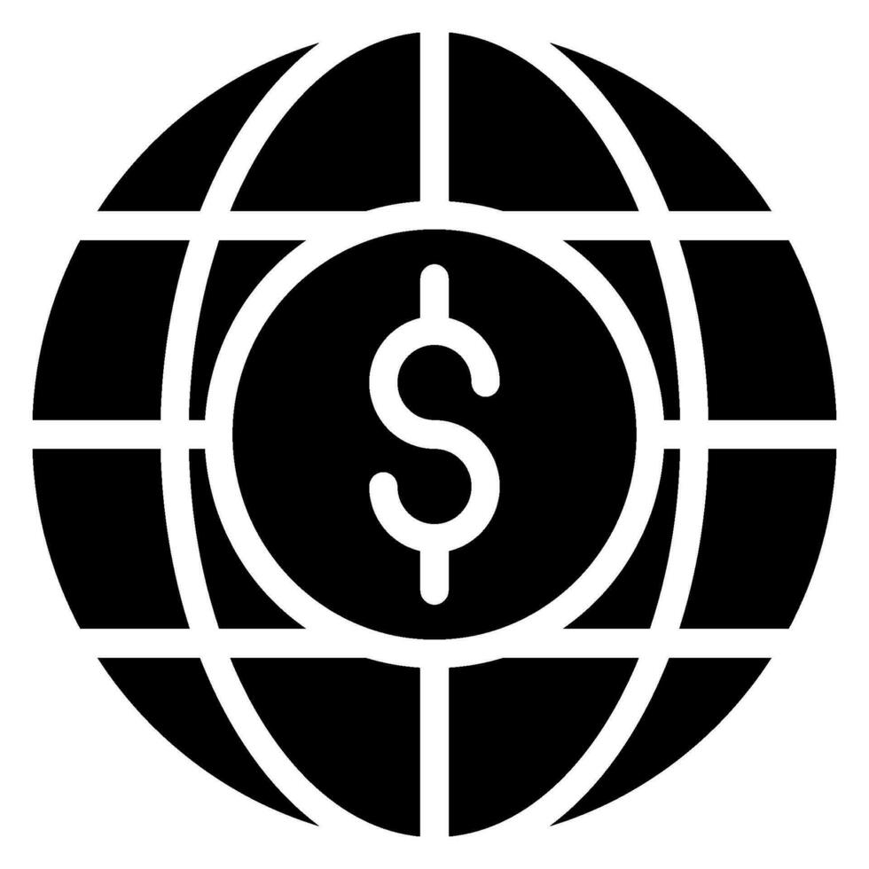 globaal economie glyph icoon vector
