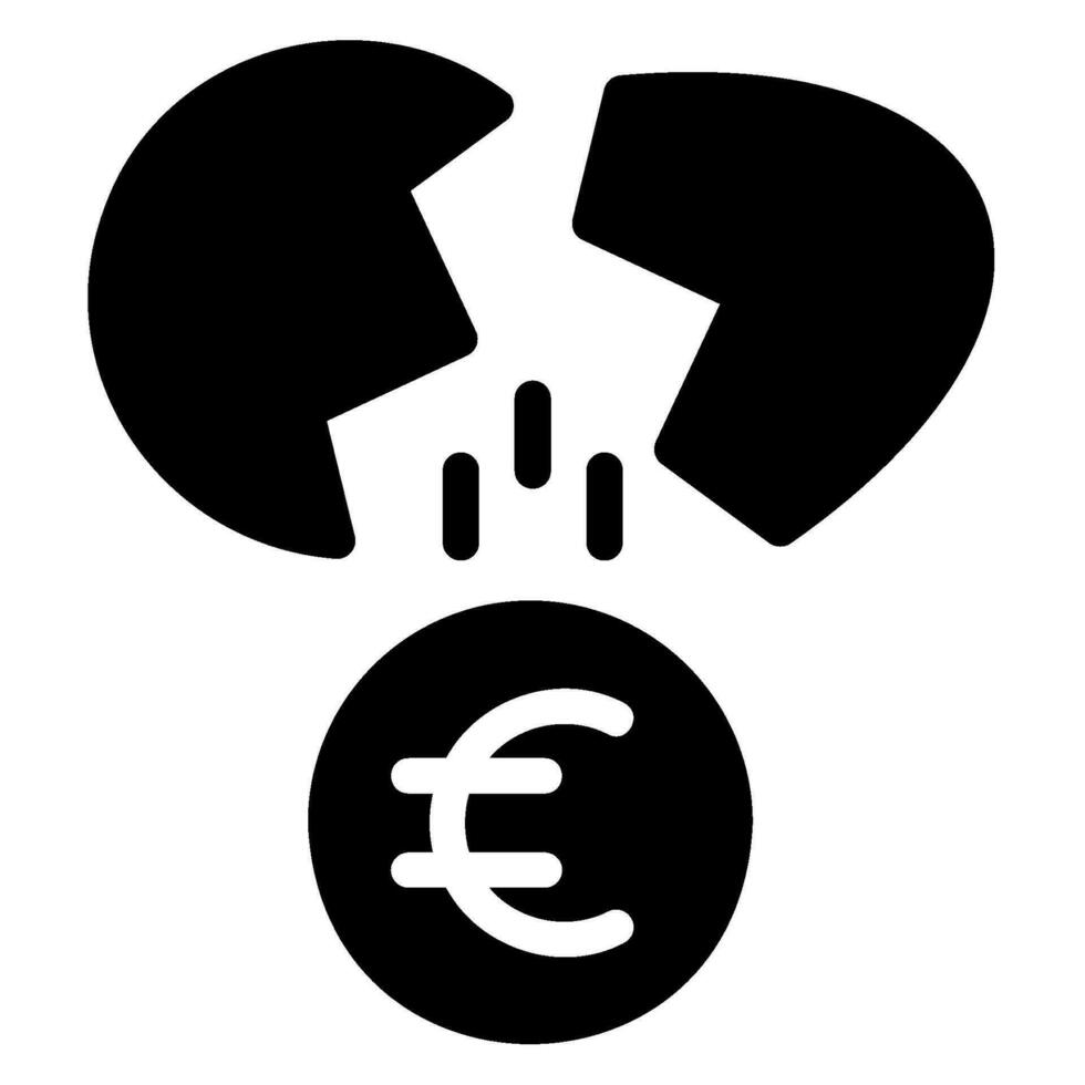 euro glyph icoon vector