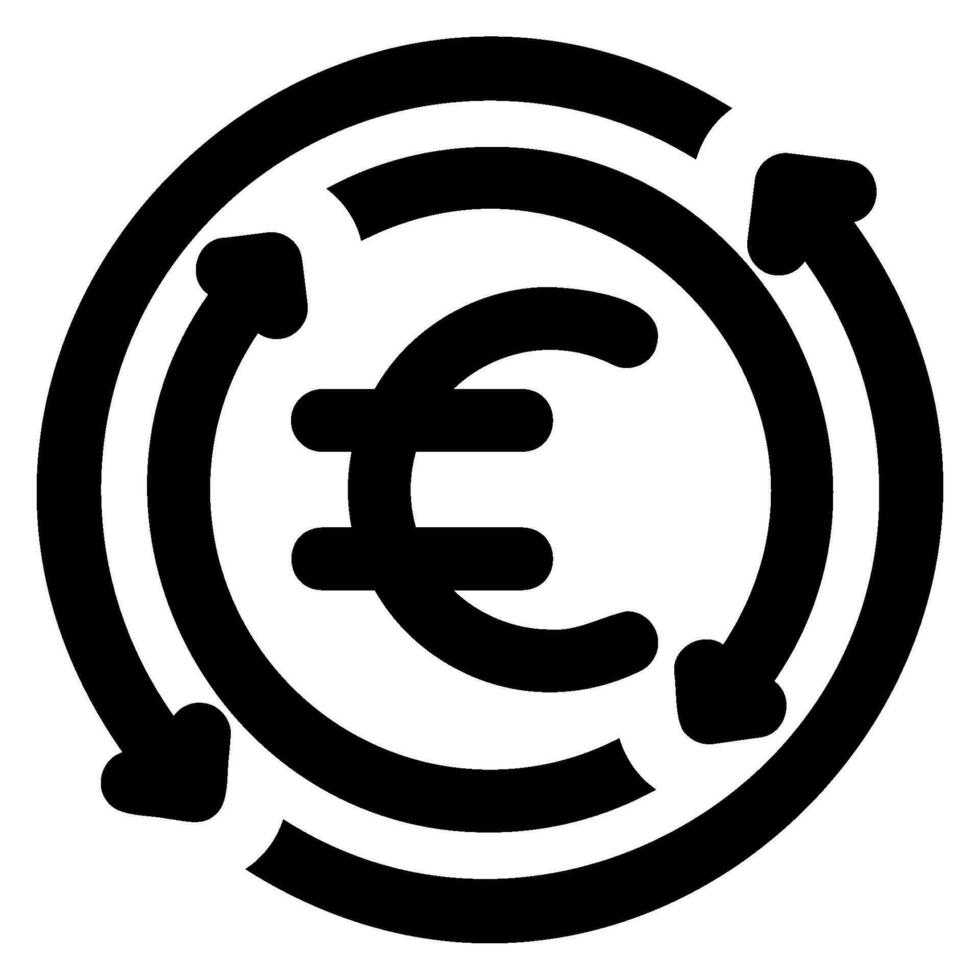 euro glyph icoon vector