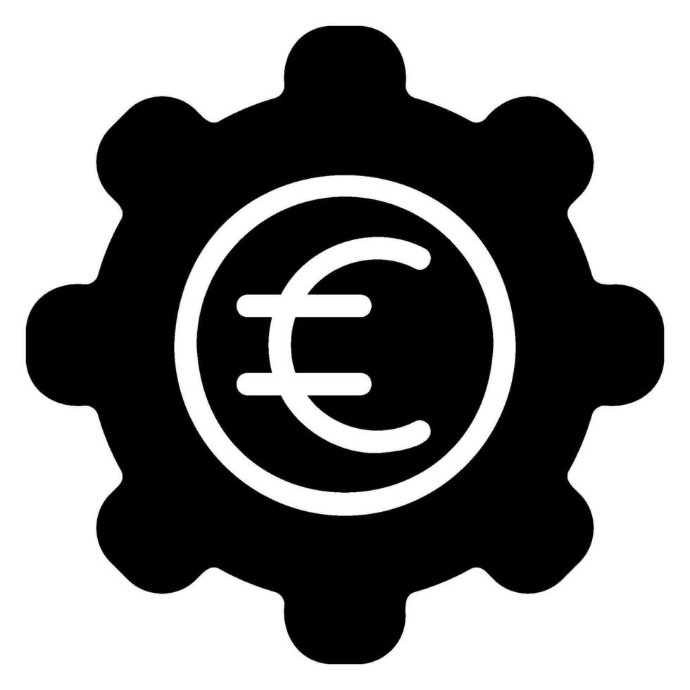 euro glyph icoon vector
