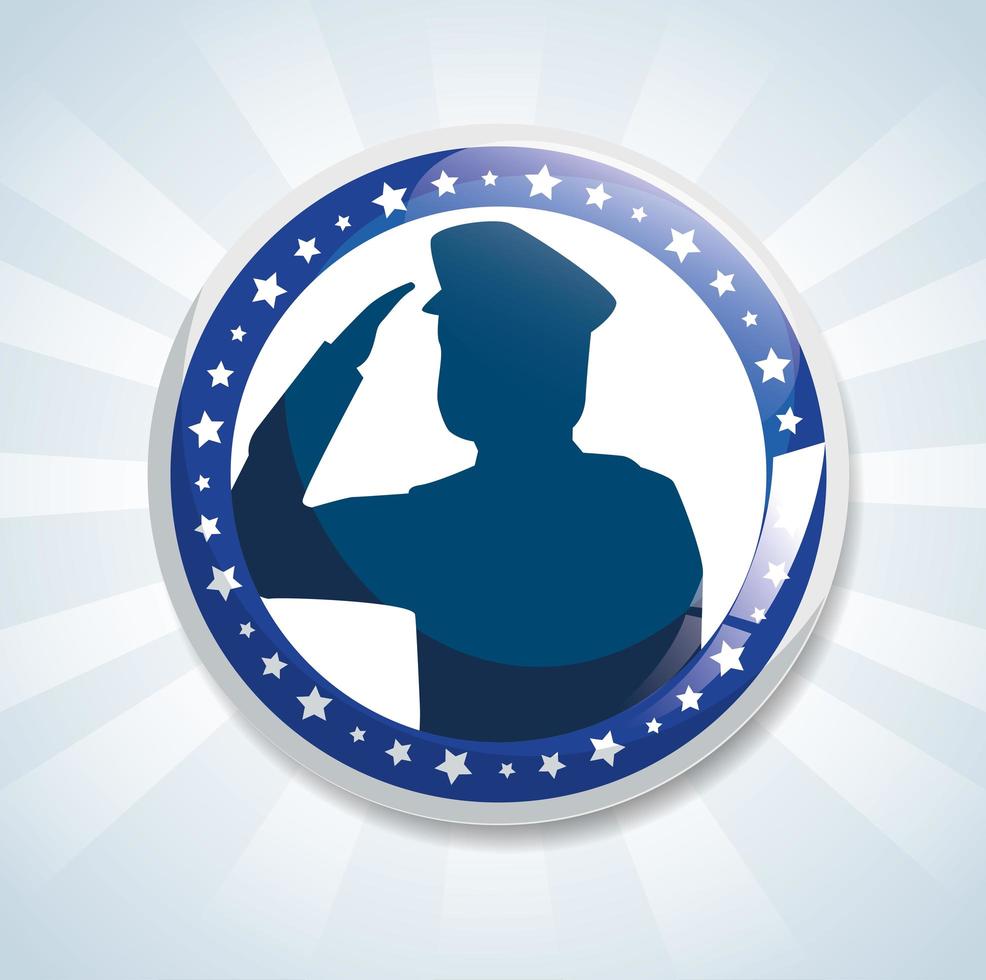 silhouet van man soldaat amerikaanse avatar karakter vector