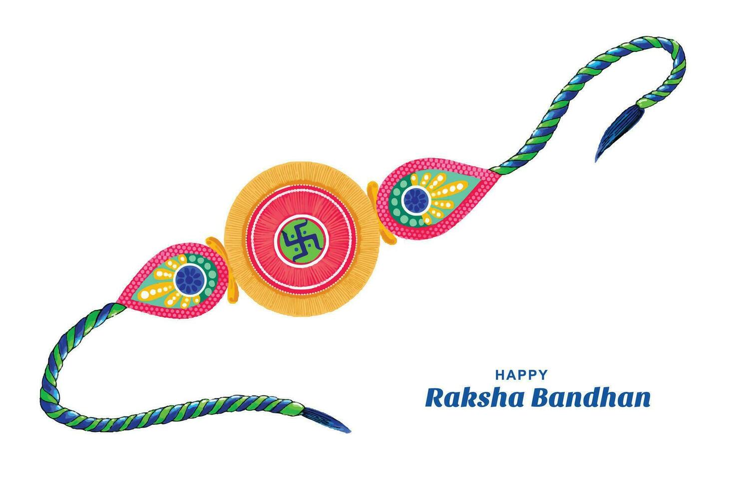 illustratie van wenskaart met decoratieve rakhi voor raksha bandhan-achtergrond vector