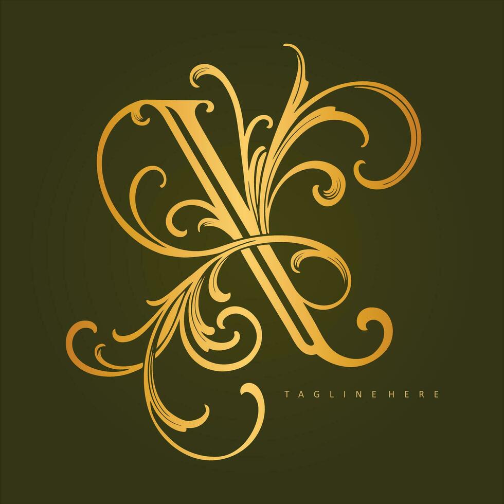 gouden bloei bloemen X belettering monogram logo vector illustraties voor uw werk logo, handelswaar t-shirt, stickers en etiket ontwerpen, poster, groet kaarten reclame bedrijf bedrijf of merken.