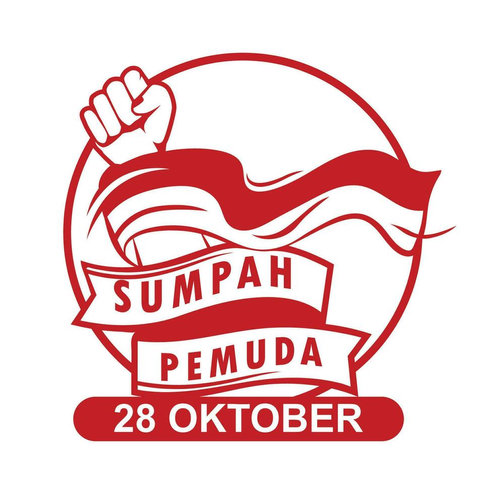 sumah pemuda oktober 28e logo ontwerp, Indonesisch jeugd held verklaring vector