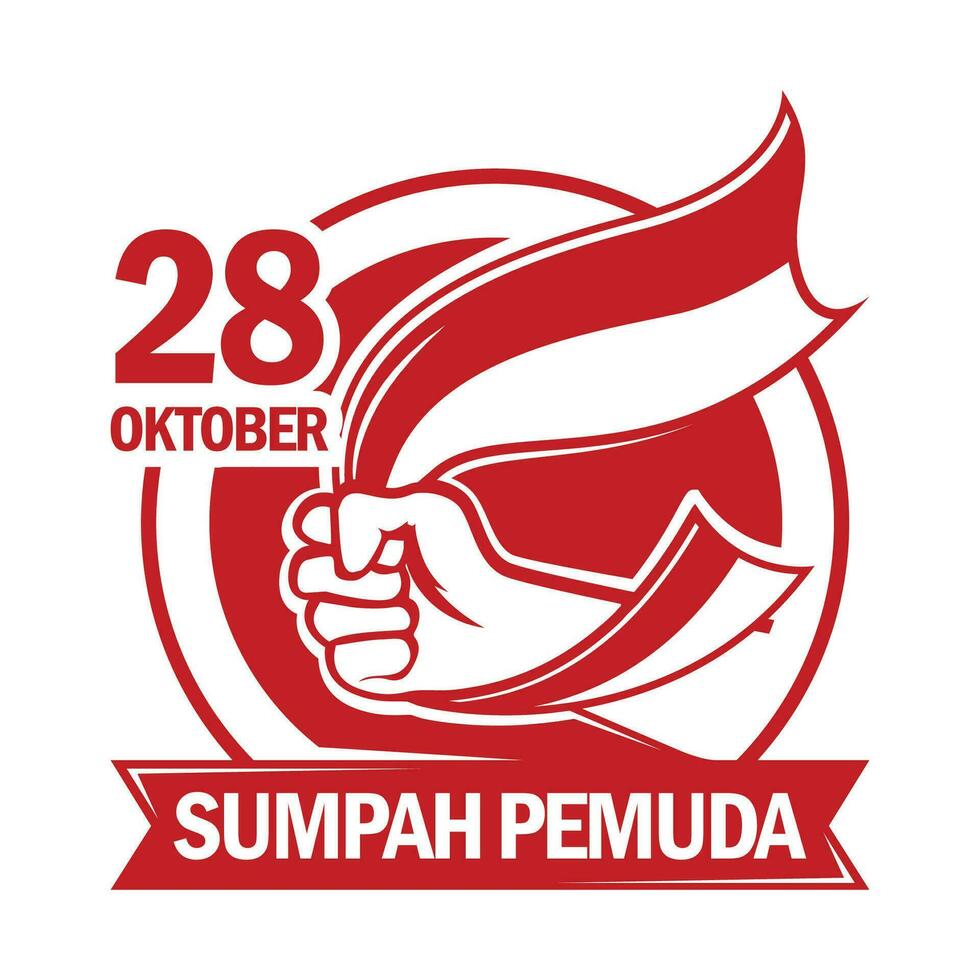 sumah pemuda oktober 28e logo ontwerp, Indonesisch jeugd held verklaring vector